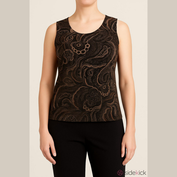 Liz Claiborne Brown Paisley Cami - Picture 2 of 7
